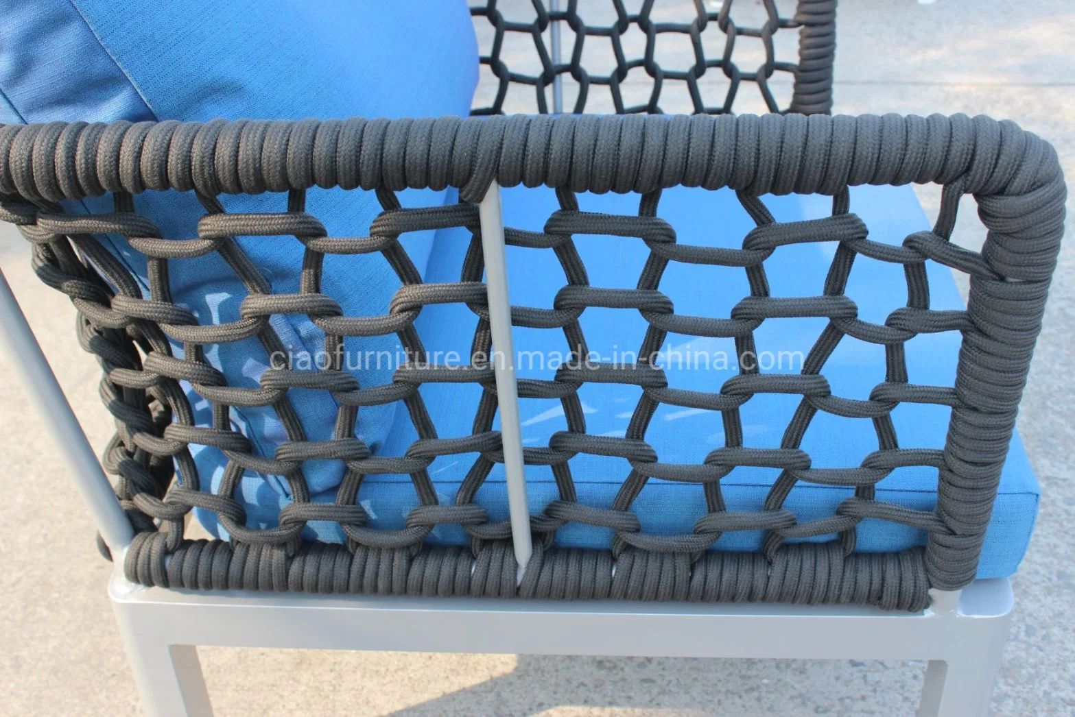 Aluminium Rope Weaving Popular Garden Sofa Set Outdoor Furniture with Cushion