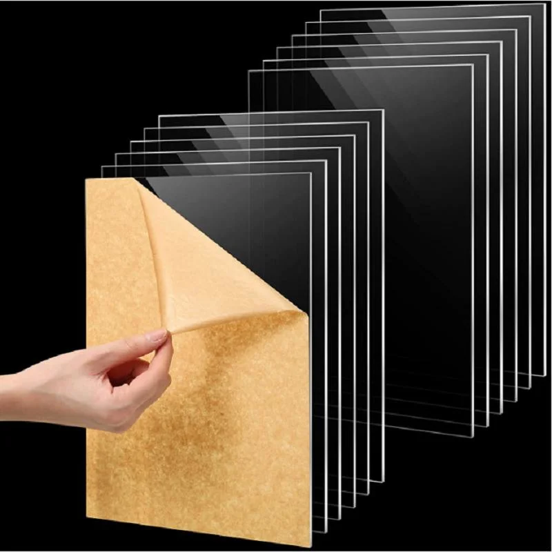 3 mm Thick Transparent Square Panel Cast Acrylic Board with Protective Paper for Sign Craft DIY Display Projects Laser Cutting Painting Clear PETG Sheet