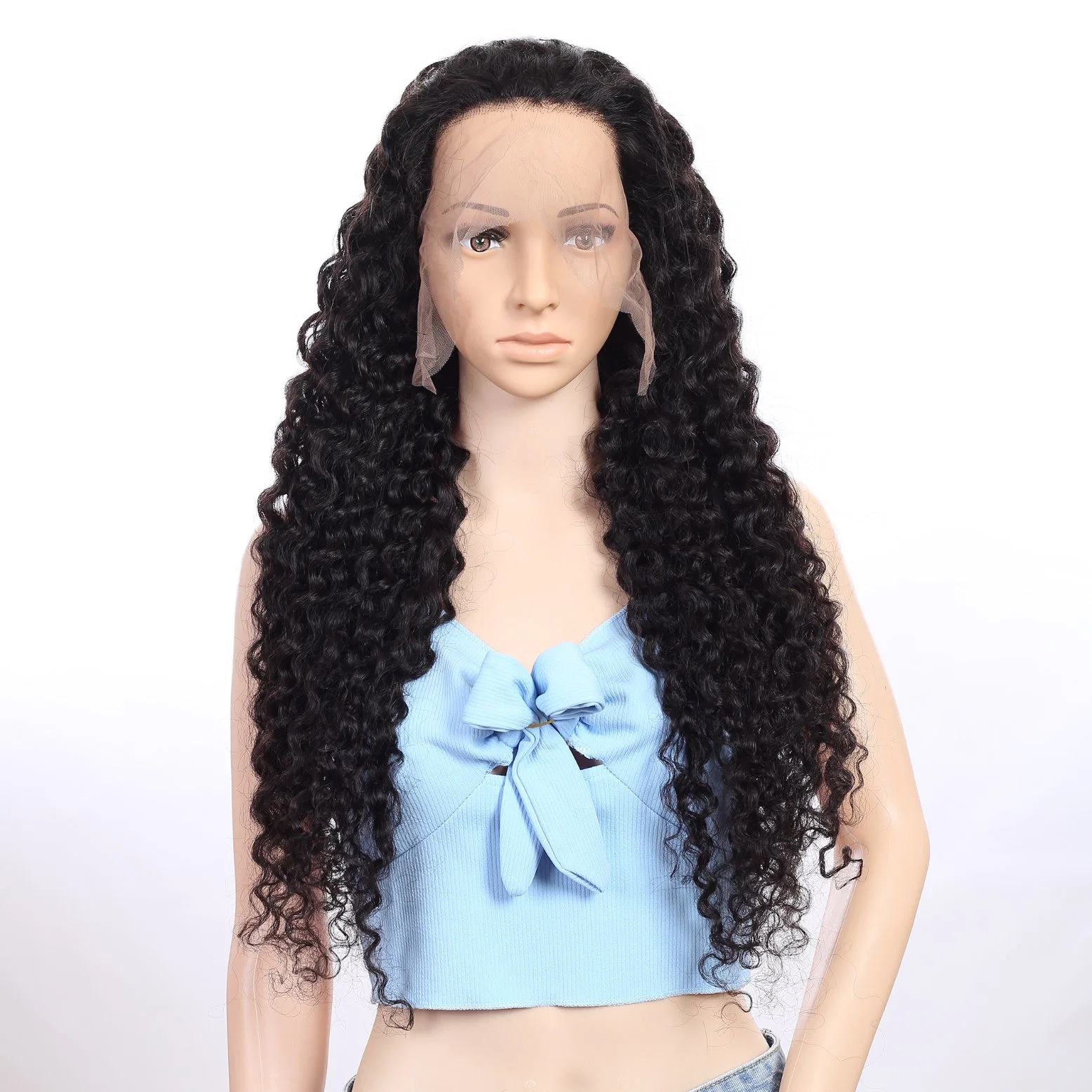 Xuchang Longguan High quality/High cost performance  Factory Wholesale/Supplier Brazilian Human Hair Natural Water Wave 13X4 Transparent HD Lace Front Wigs