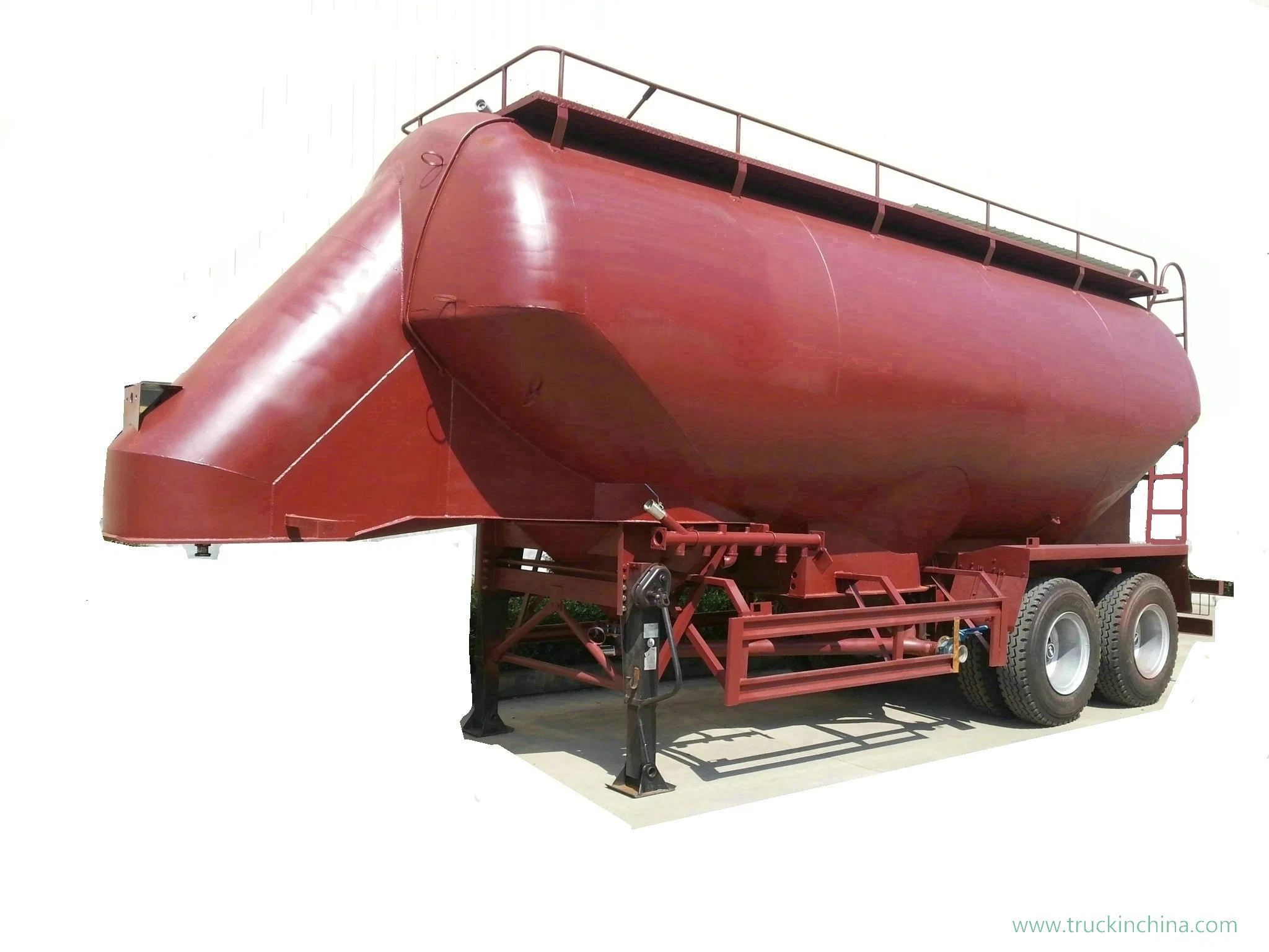 2 Axles Bulk Tanker Trailer for Transporting Wheat -Bean Grains Tank Capacity 35cbm Silo