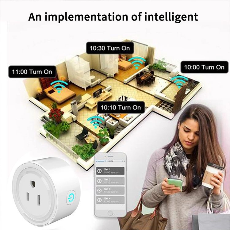 Us UK Tuya Home Smart WiFi con la toma de enchufe eléctrico marca Logotipo personalizado Google Alexa vida inteligente