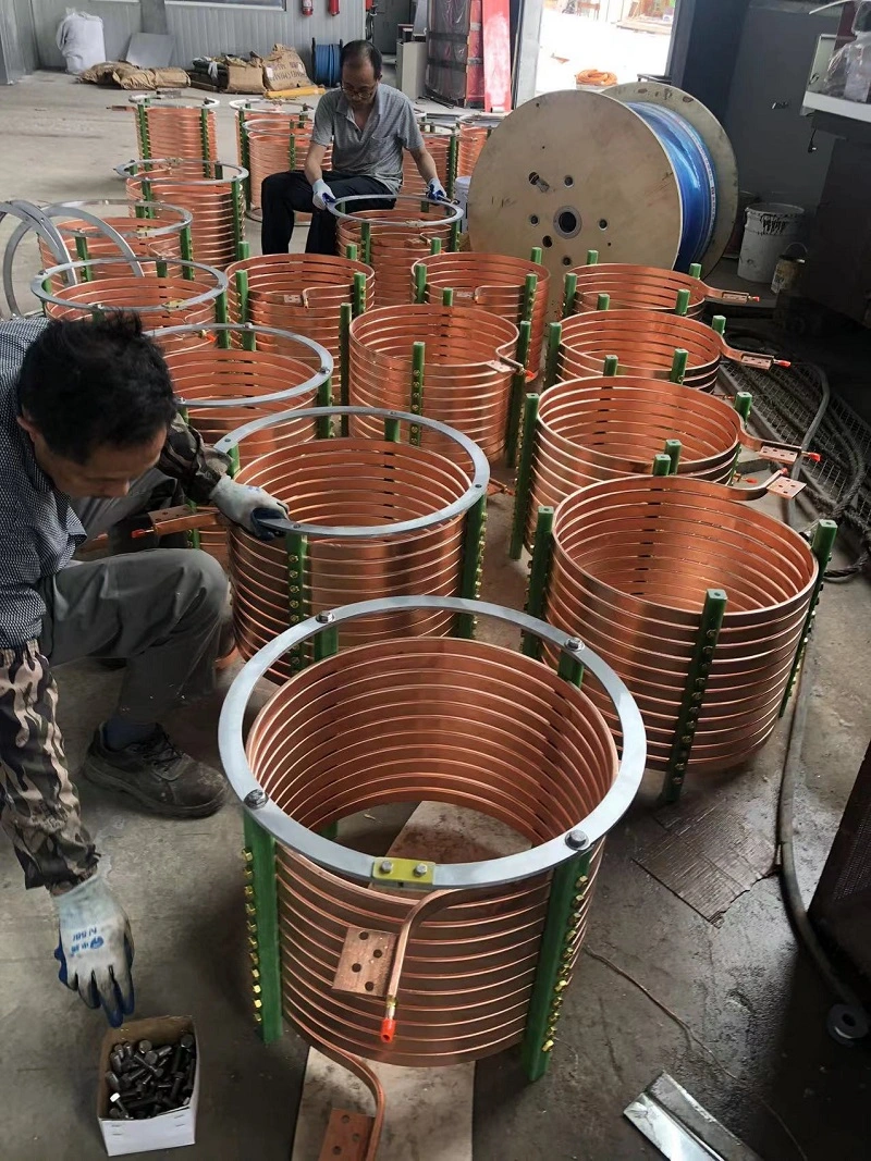 China electricidad el calentamiento por inducción electromagnética del calentador de la bobina de bobinas para forjar Graphitization horno vacío