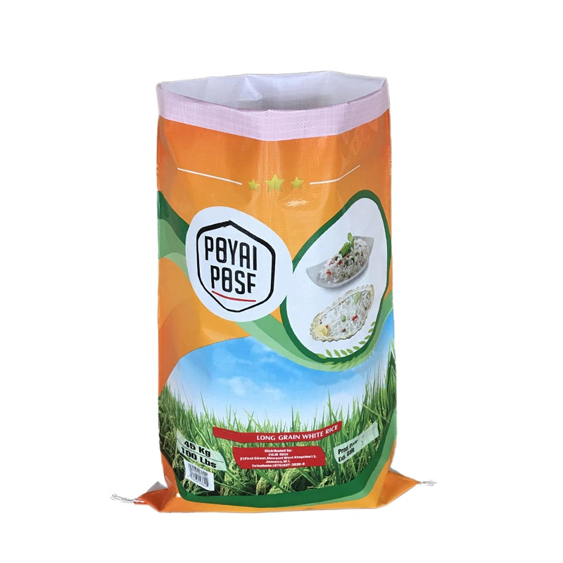 25kg Rice Recycled Plastic PP Woven Sack Roll 50 Kg Polypropylene Woven Bag