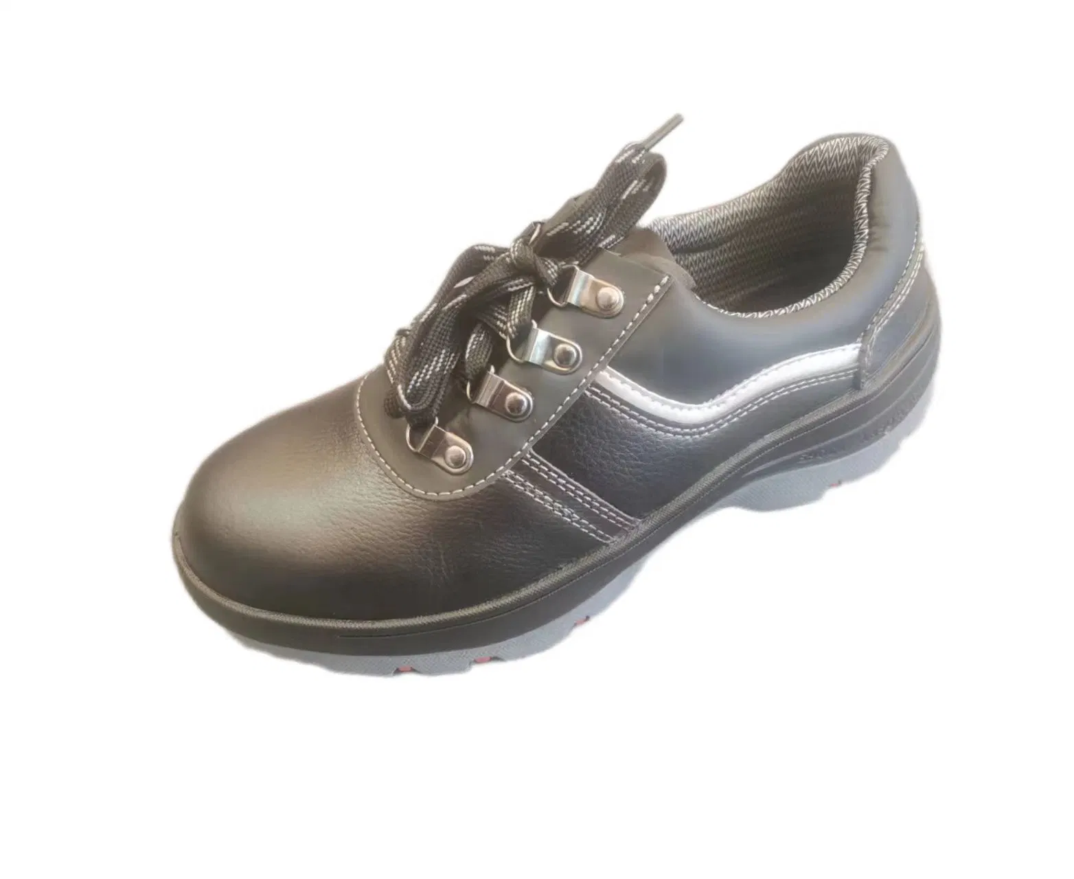 Ficha preta de calçado de segurança ambiente casual com fita refletiva sapatos com Fita Refletora