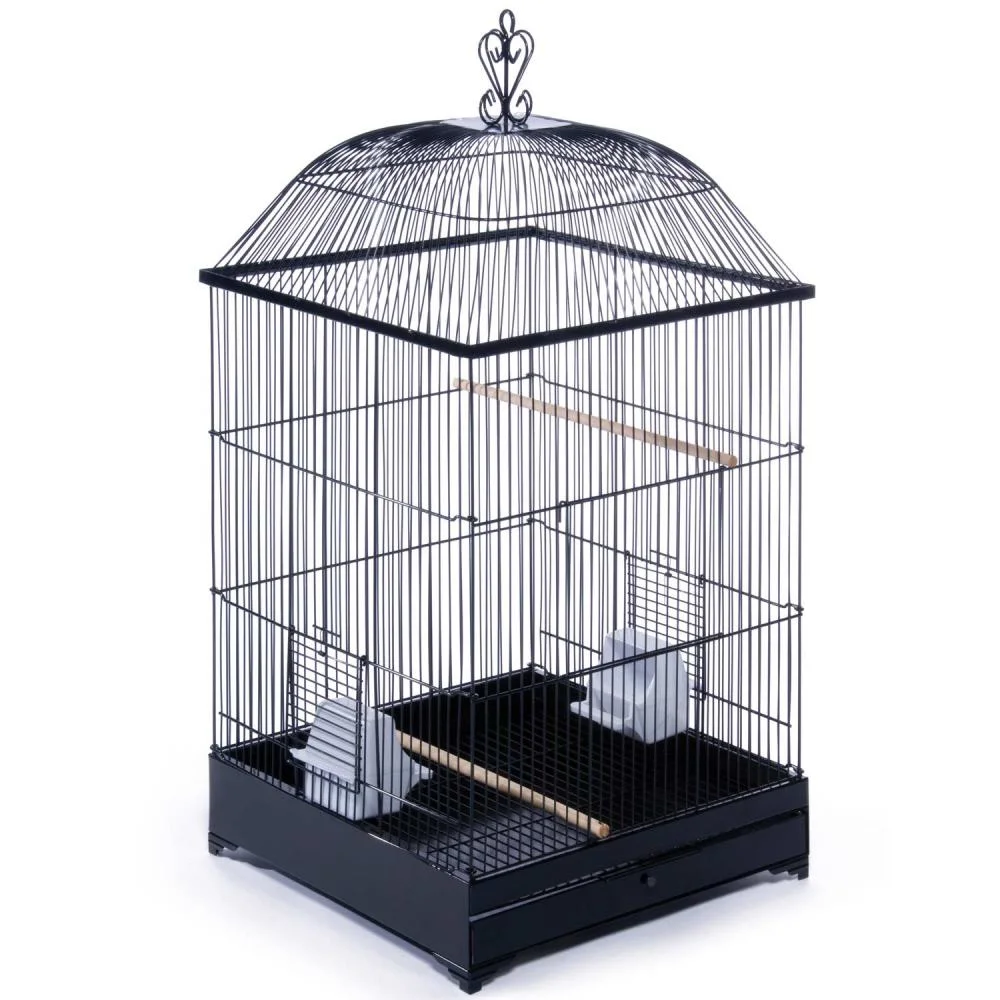 Detachable Electroplating Stainless Steel Large Bird Cages with Stand for Parrots