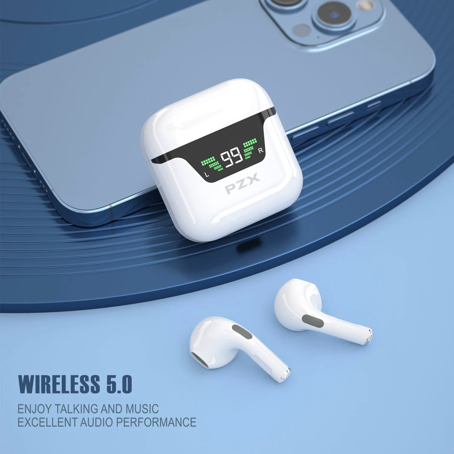 Pzx L55 Call &Music Wireless Earphone Tws with 300mAh Power Headset