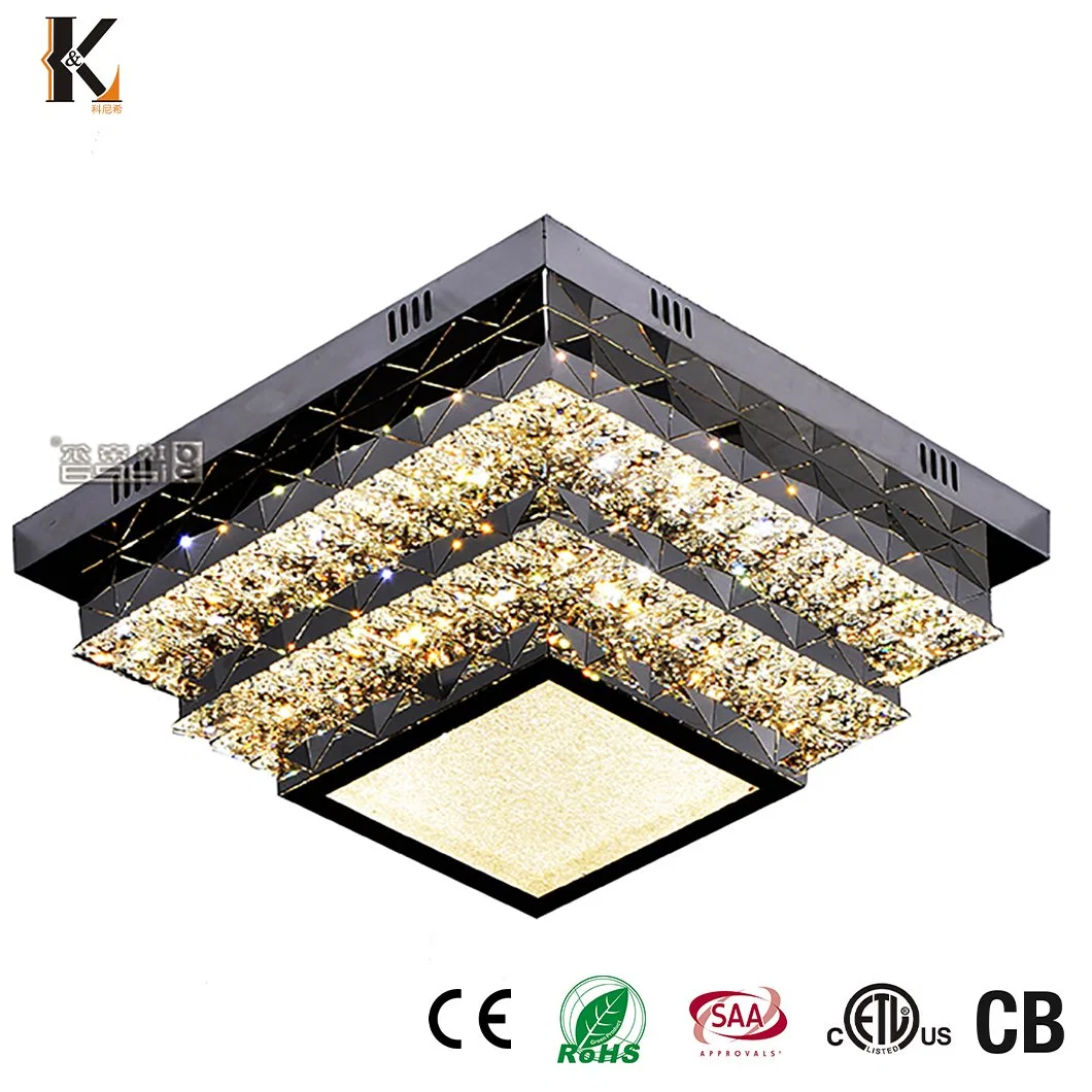 Crystal teto iluminação China Sala de jantar Luxo moderno Designer Custom Candeeiro LED K9 Crystal candeeiro de tecto redondo elegante em Dourado