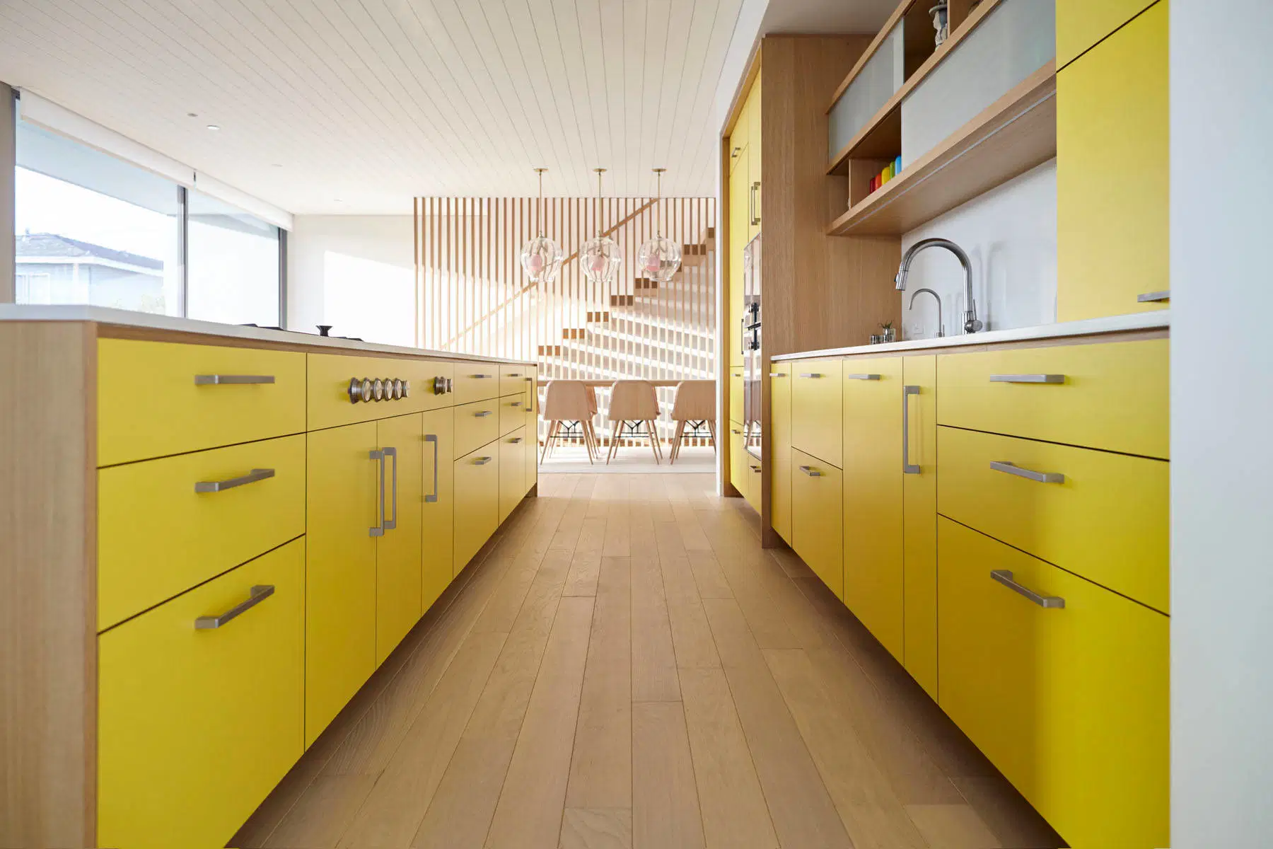 تصميم مسطح أصفر اللون لوحة الباب الملامين أثاث المنزل مطبخ خزانة الأفكار