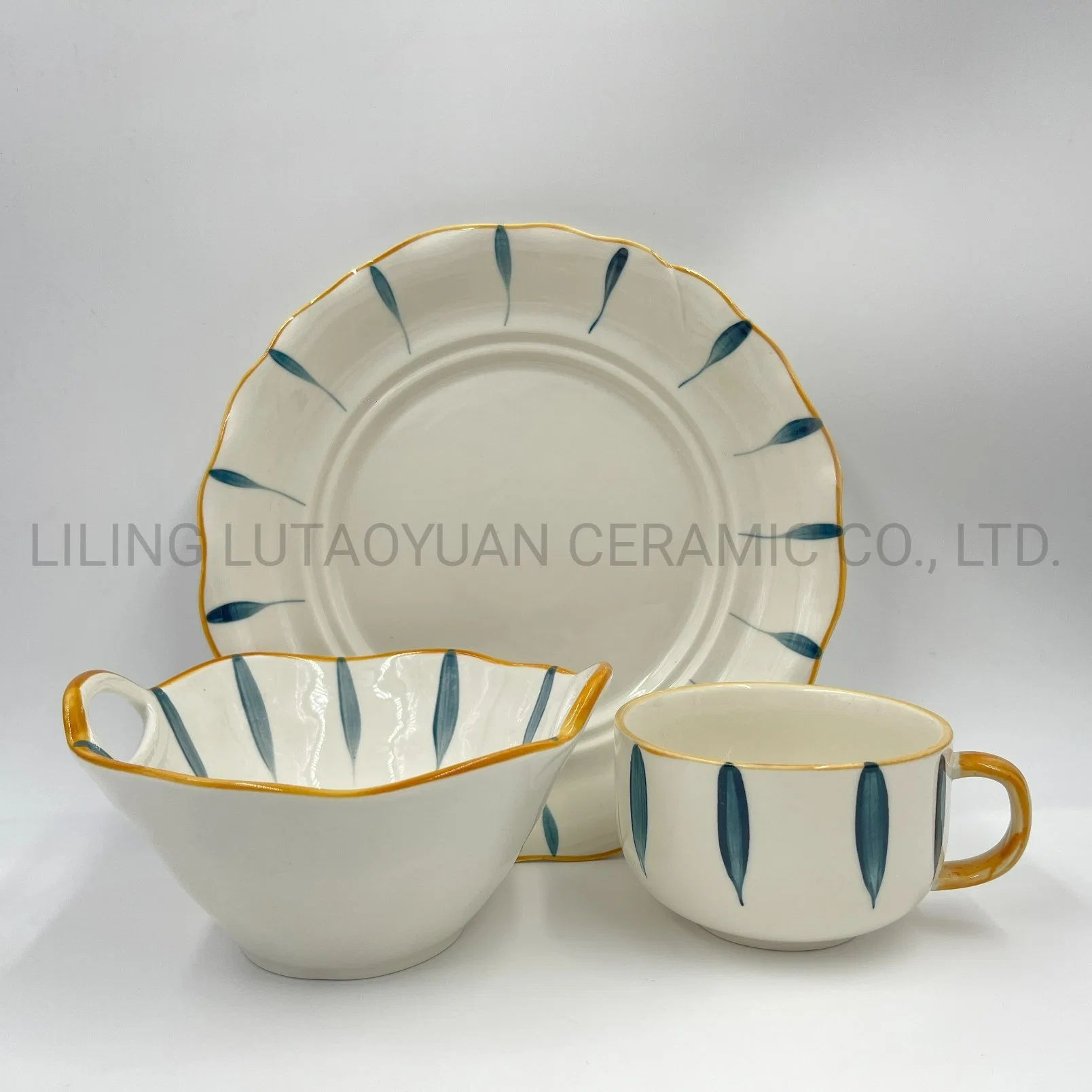 Porcelain New Bone China Colored Promotion Stoneware Tableware Ceramic Dinner Set for Wedding Banquet Restaurant with Customized Color Pattern Logo and Designs