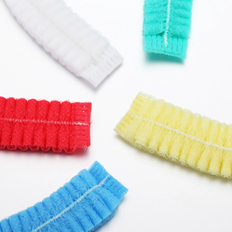 Disposable Non-Woven Strip Clip Cap with Elastic Band