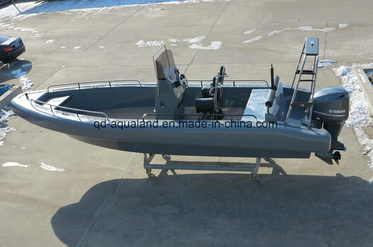 Aqualand 26feet 8m 14persons EVA Solid Foam Fender Sponson Non Air Filled Tube System/Fiberglass Rigid Inflatable Rib Motor Boat (rib800)