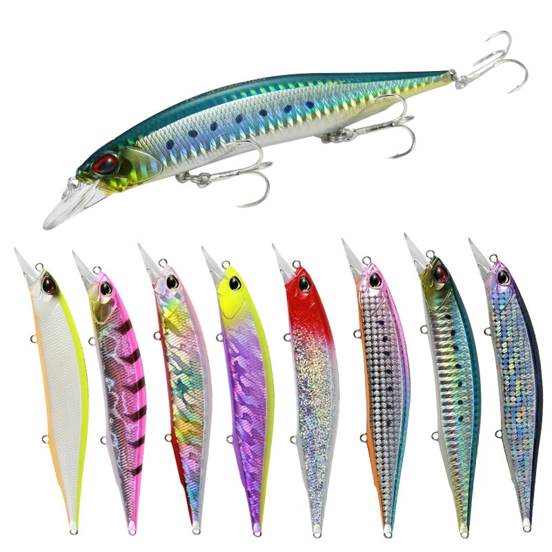 12cm 17g Minnow Fishing Lure Perch Bass Long Casting with Three Hooks