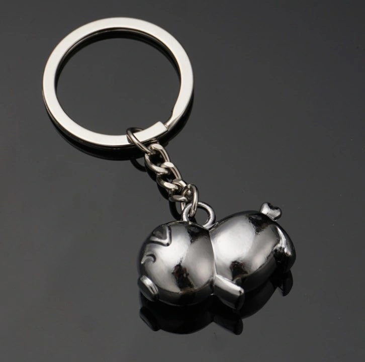 Metal Cute Golden Pig Key Ring Key Chain