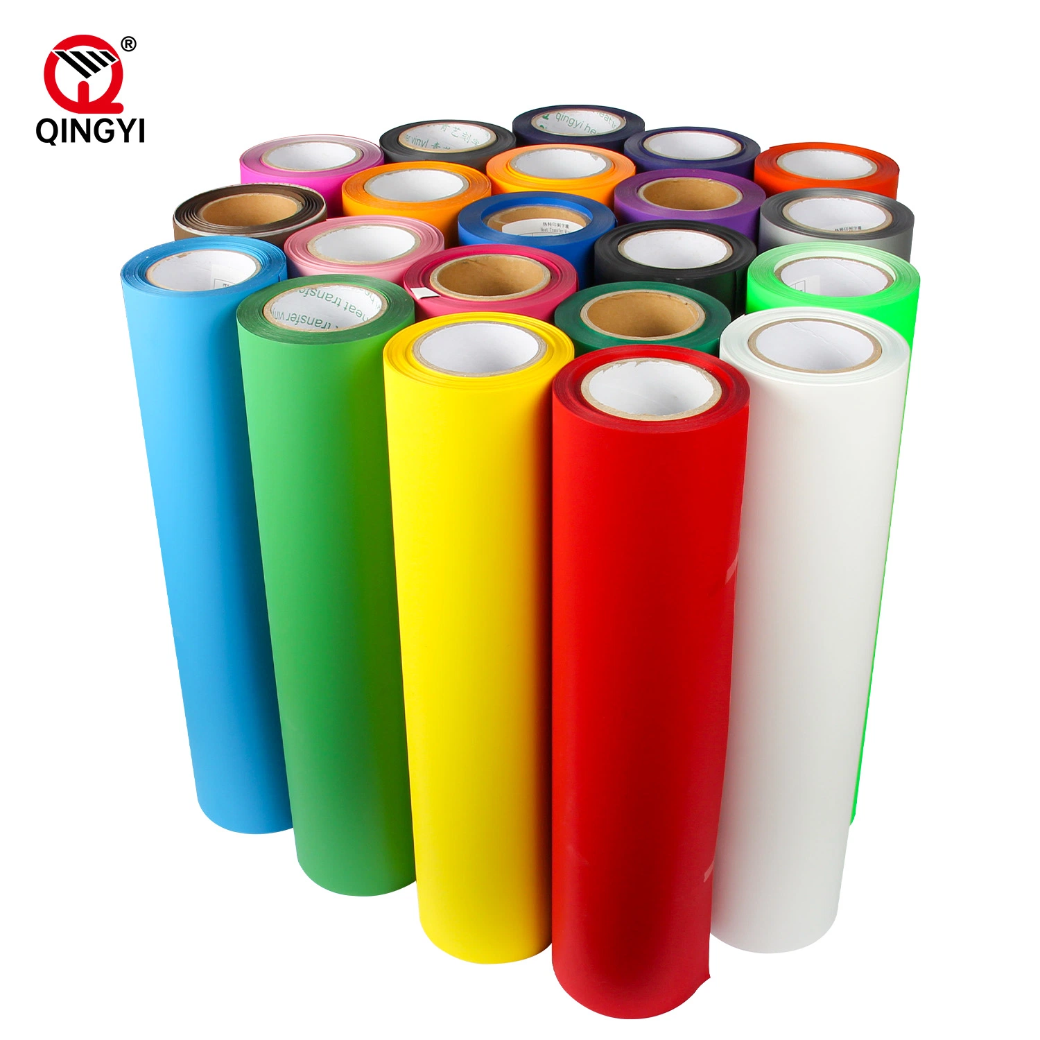 Qingyi Premium Quanlity Color blanco PU transferencia de calor Vinils Films