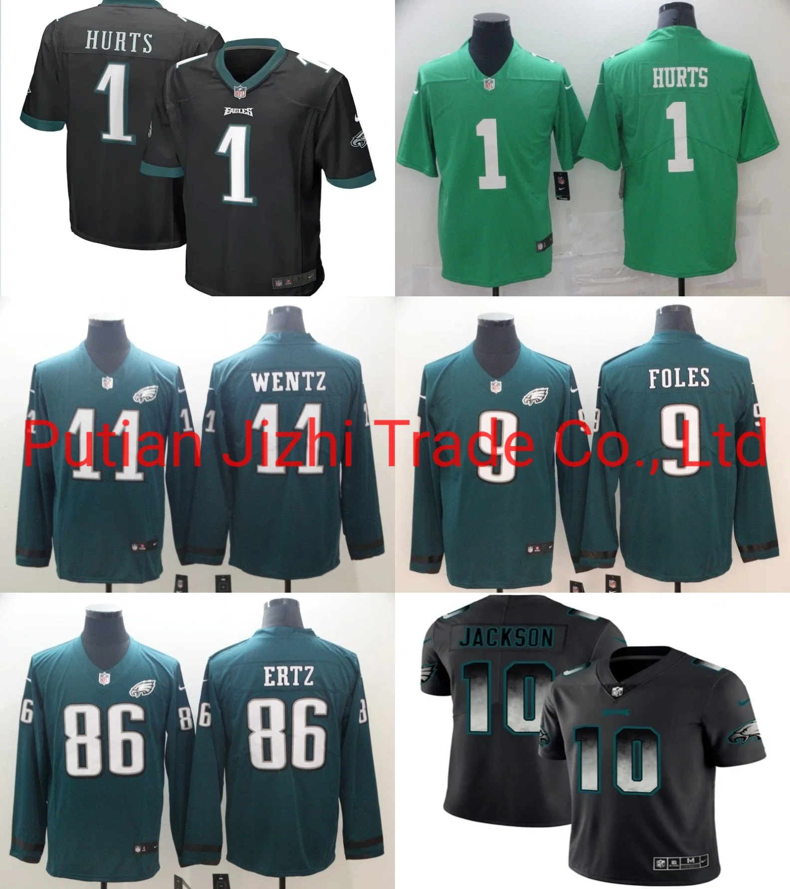 Wholesale/Supplier Men&prime; S Philadelphia Jalen Hurts Ni-Ke Black Alternate Game Jersey N-FL Eagles Long Sleeves Team Shirt