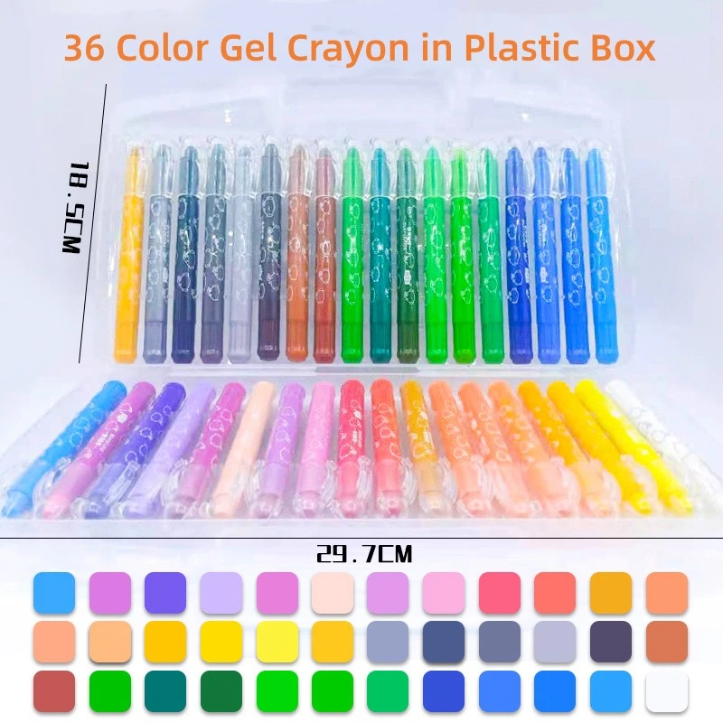 Gel de 24 colores lápices de colores para niños pequeños, Non-Toxic Twistable lápices de colores para los Niños Los niños la coloración, Crayon-Pastel-efecto Acuarela (Caja de plástico)