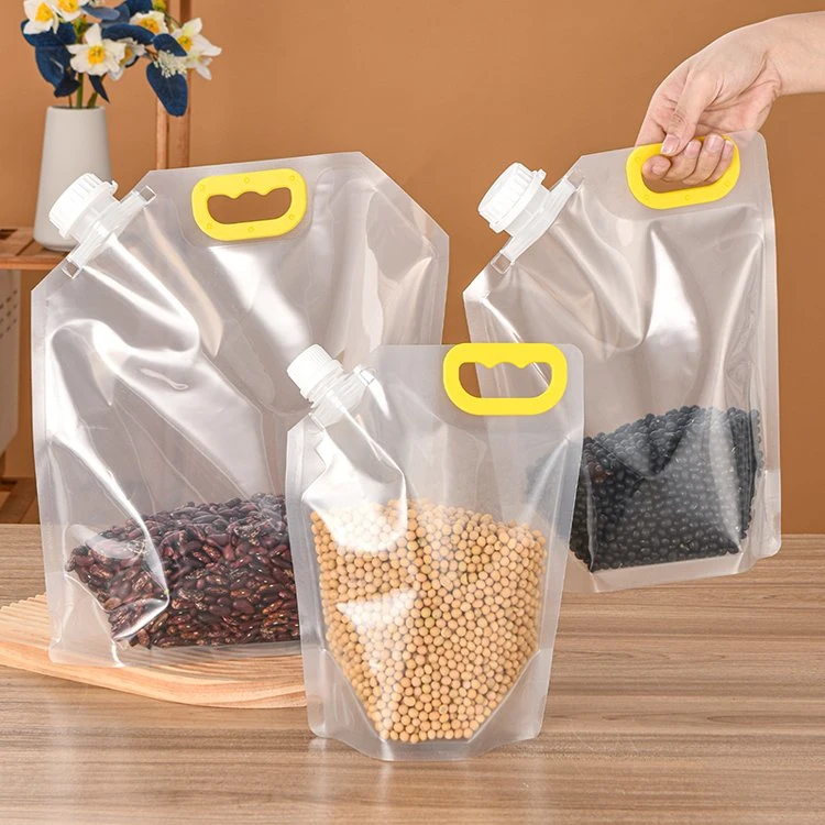 Custom 1L 2L 5L Biodegradable Plastic Beer Beverages Storage Container Pouch Water Liquid Spout Bag Black Yellow White Pink Green Gold Gray Color