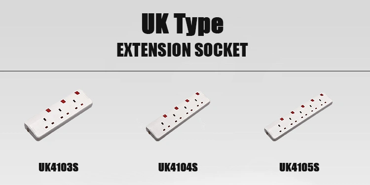 Rayo conducir 0.5-8m UK enchufes eléctricos Conector de extensión de la salida de CA