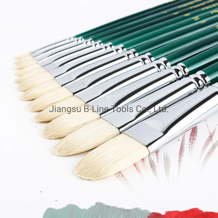 High Quality Pig Bristle Paint Brush Artist Oil Acrylic Painting Brush Set