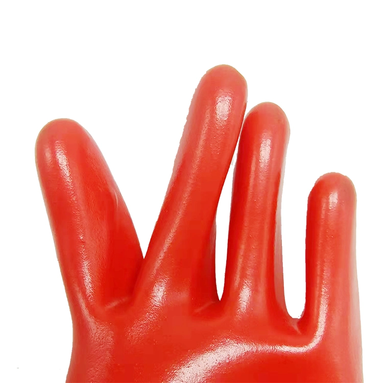 Guantes de trabajo industriales de PVC rojo