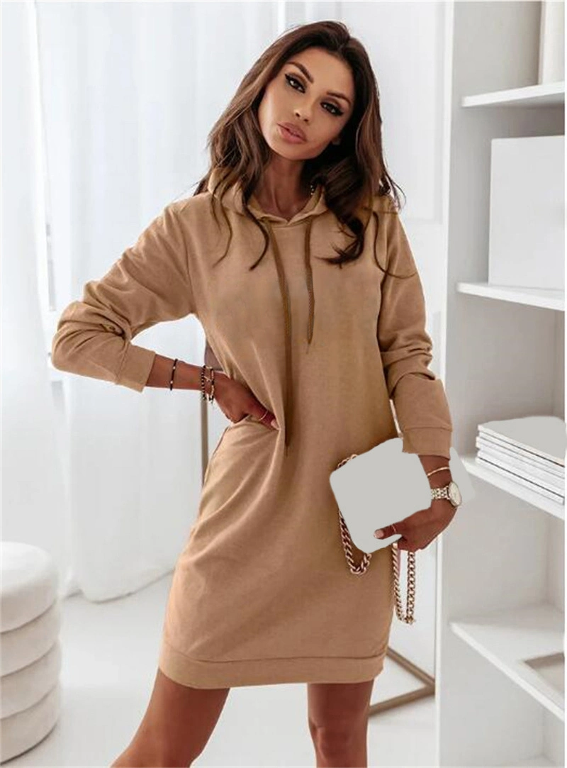 as Colour Basic Blank Designer Eco Friendly Pattern Perfect Women Oversized Long Sleeve Hoodie Sweatshirt Dress 2023