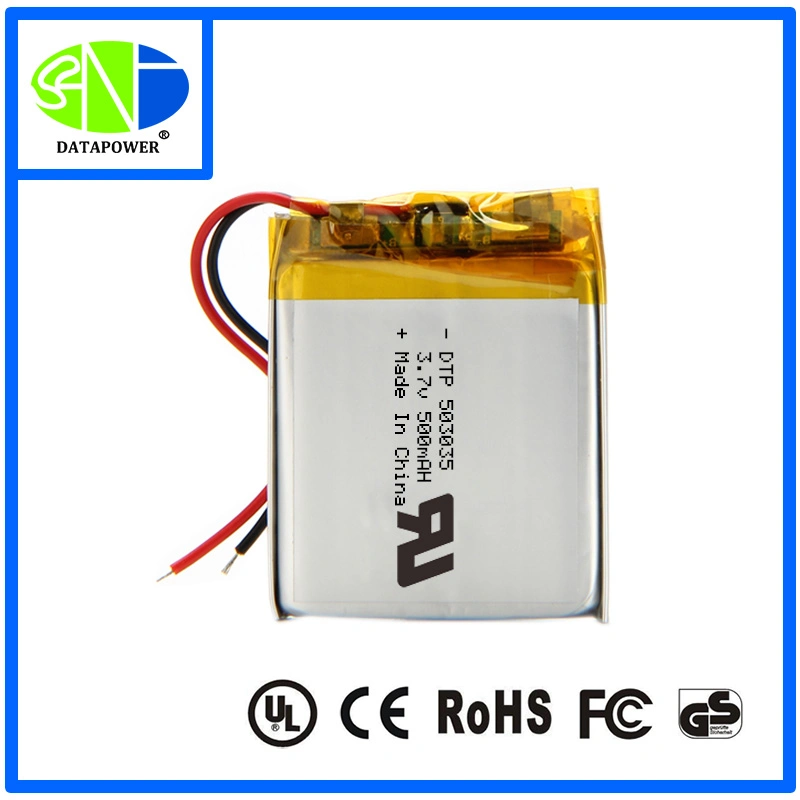 Kc RoHS Cert 503035 3.7V 500mAh Li Ion Polymer Battery