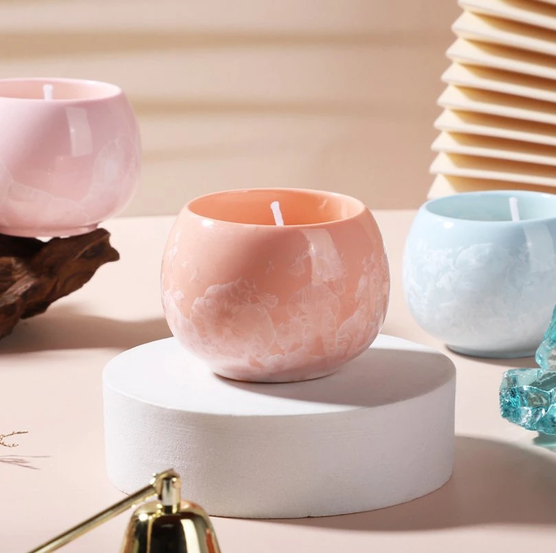 New Arrival Macaron Soy Wax Scented Candle Multi-Color Custom Ceramic Jar Candle Home Decor