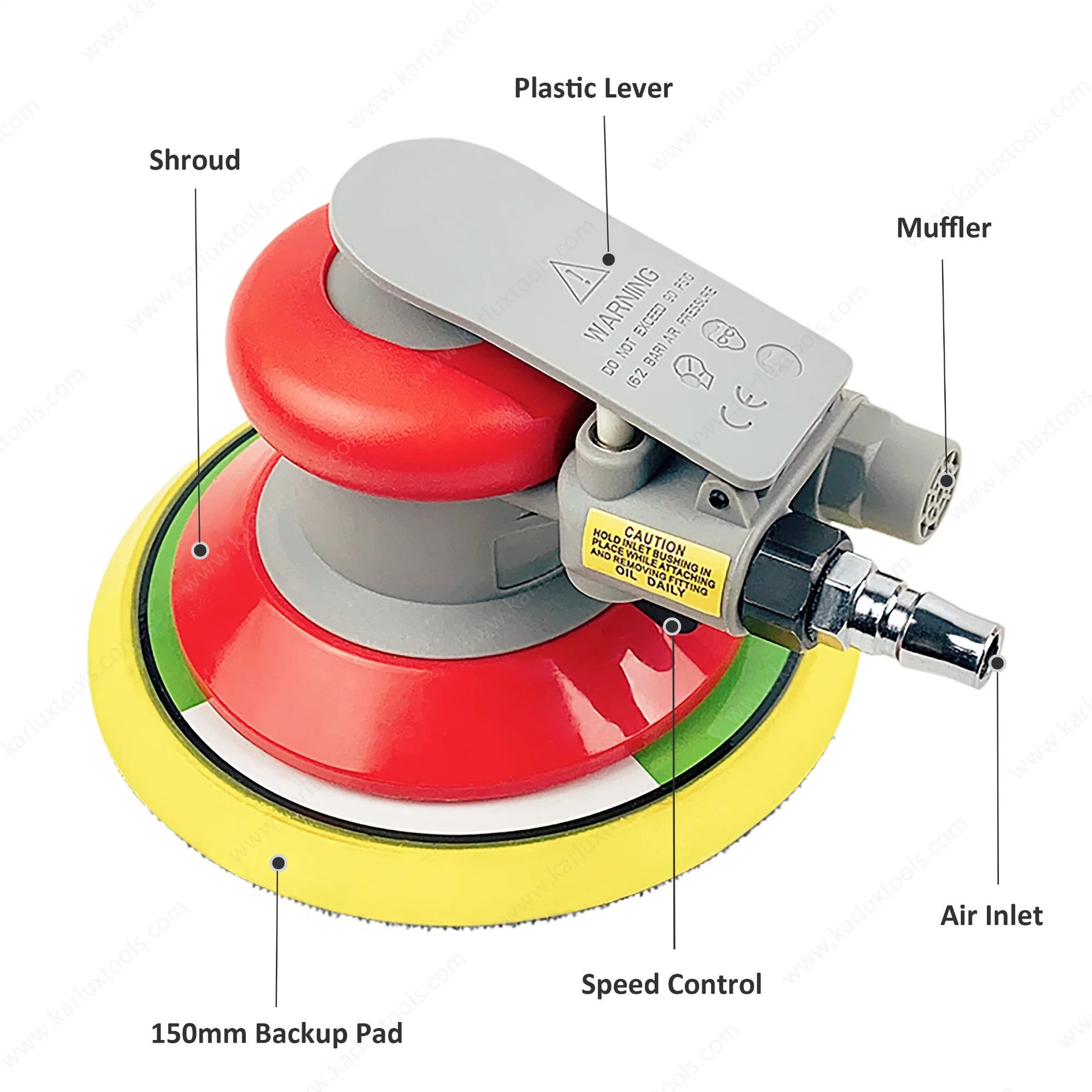 6 Zoll Nicht-Vakuum-Druckluftpolierer Air Random Orbital Sander