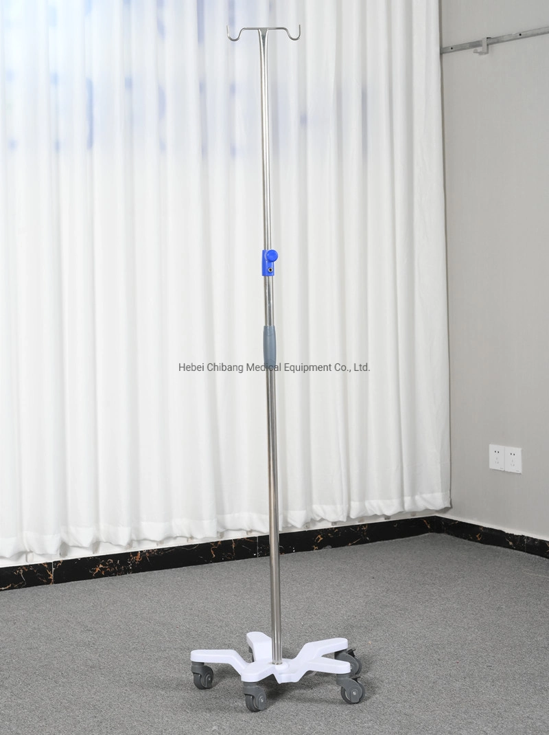 Popular IV Pole Infusion Stand 2 Hooks Movable Hospital Equipment