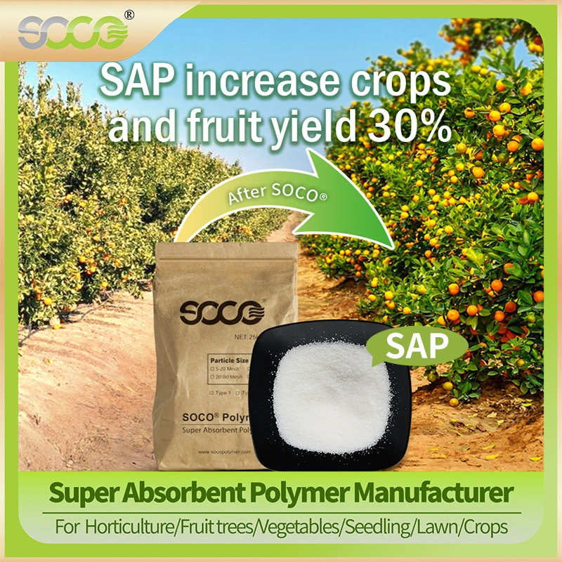 Polvo de Saponina Poliacrilato de Potasio/Sodio Cristales Retenedores de Agua Gel Polímero Súper Absorbente para Plantas en Sequía, Olivo, Aguacate, Uva, Guisante, Rapple, Naranja