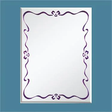 Double-Layer Vanity Top Bathroom Art Beveled Mirror with Shelf