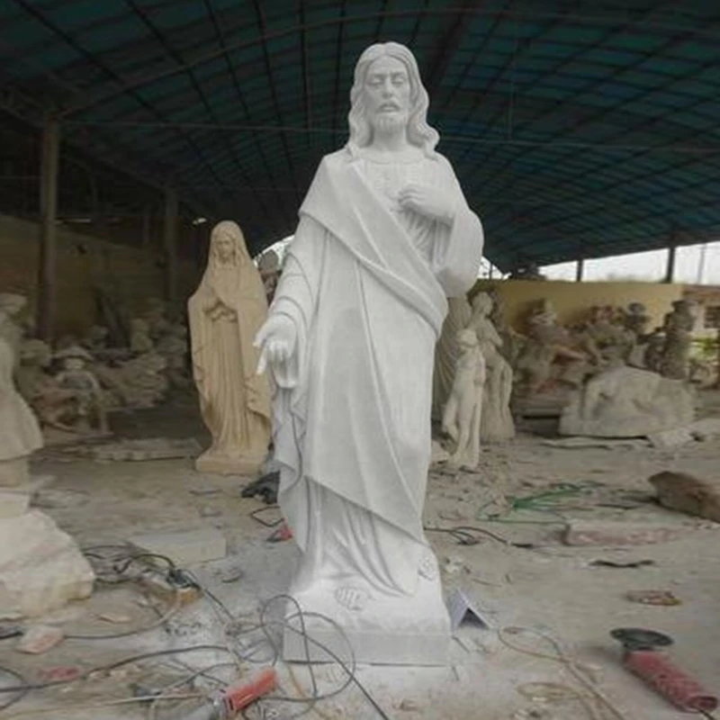 Custom Religious Figure Statue Marble Jesus Sculpture Natural Stone Jesus Statue