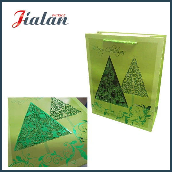 Customize with PVC Window Christmas Shopping Packing Gift Paper Bag