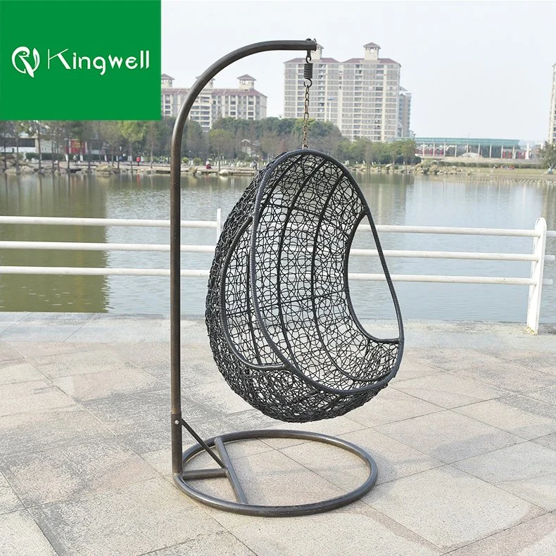 Muebles de exterior Metal Ratán Swing Chair Patio Colgante Chair con Estructura fuerte