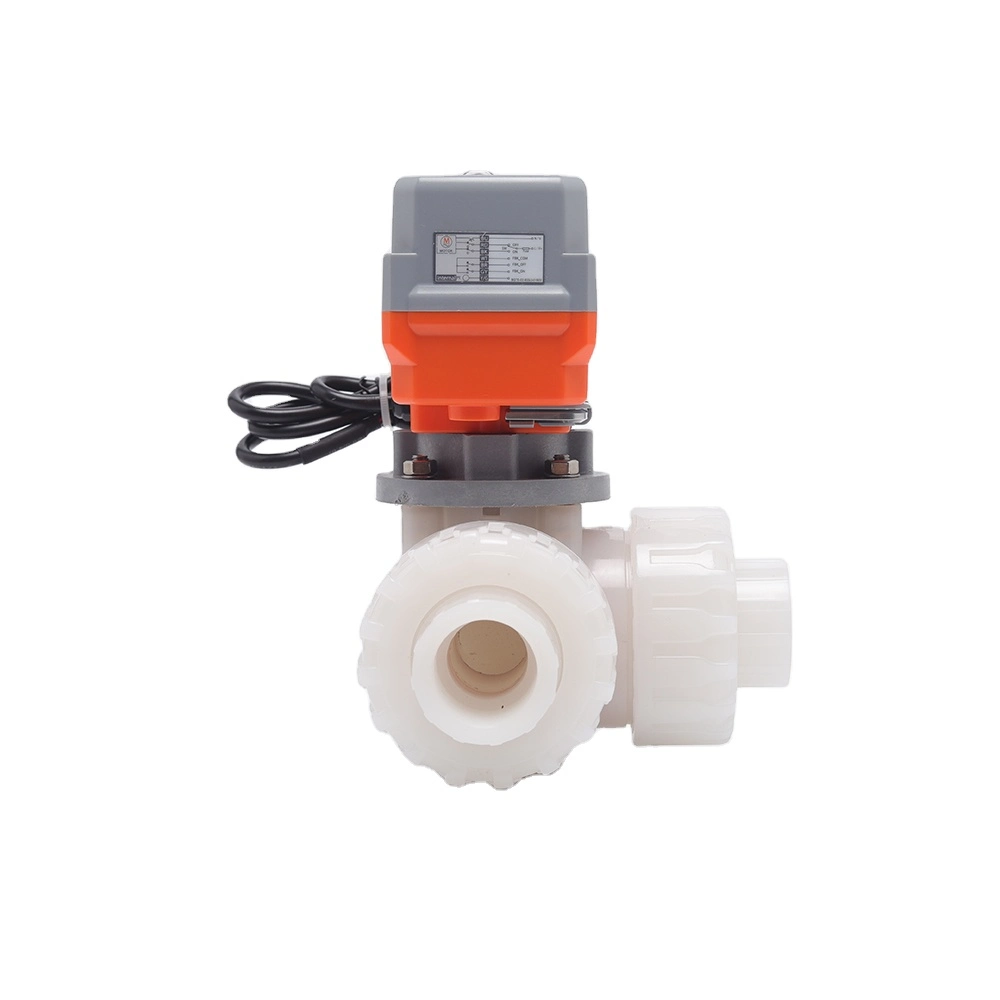 DN32 PVDF AC220V Intelligent Modulating Power-Driven Three Way Valve