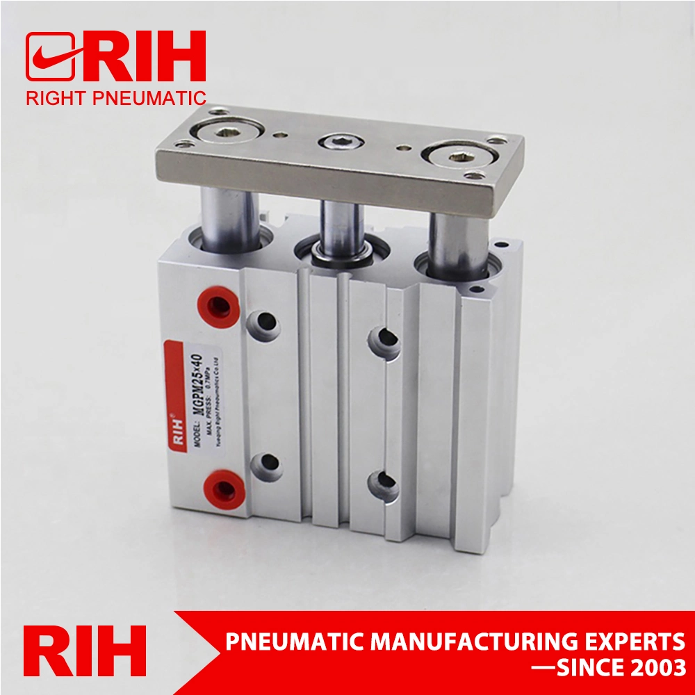 SMC Type Three Shaft Rod Guided Double Action Mgpm Series Compact Pneumatic Cylinder