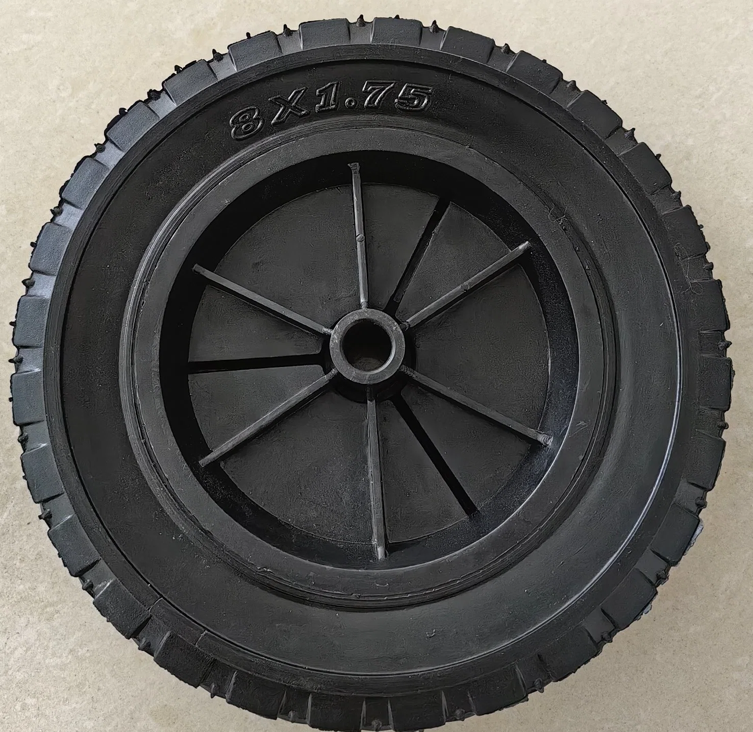 8''x1.75'' Semi Pneumatic Rubber Replacement Tire 8'' Plastic Wheel for Lawn Mover Generator Air Compressor Utility Wagon Cart