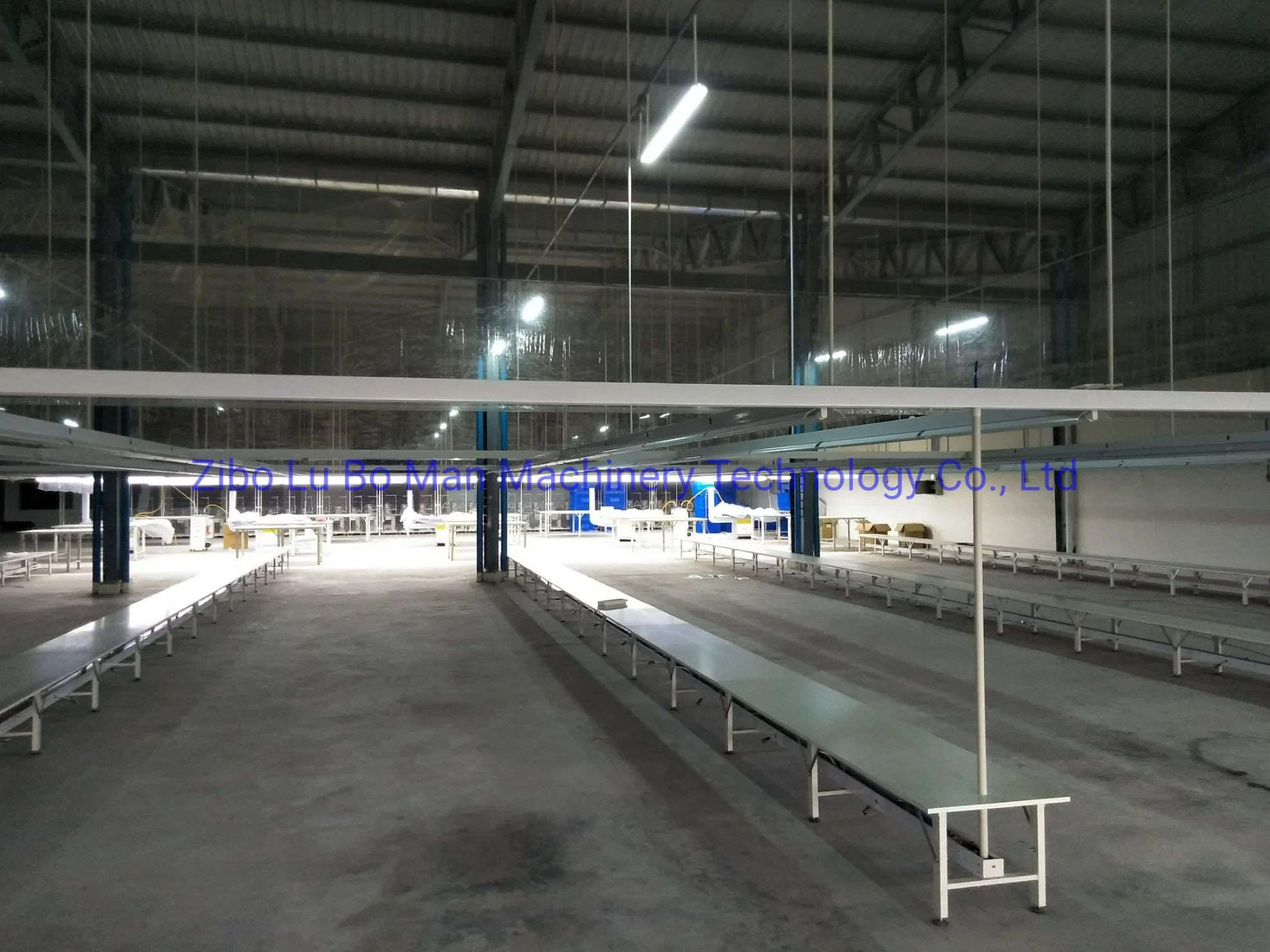 Cheap Good Quality Industrial Garment Factory Sewing Line Center Table with LED Light