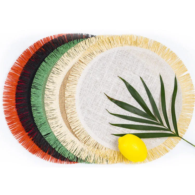 El Color Natural del Yute Póster Nuevo Diseño cena mayorista Placemat Tabla Redonda Fringe lugar Mat