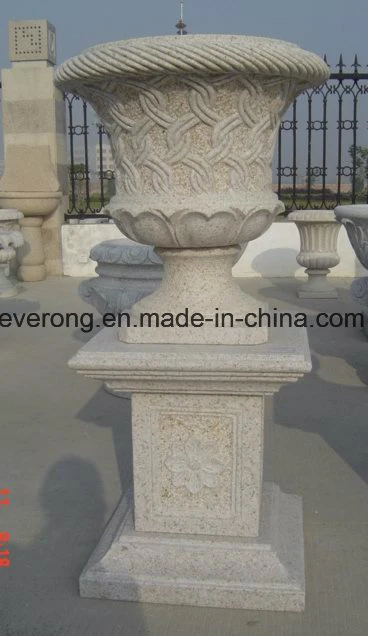 Cheap Carved Granite Stone Flower Pot for Garden and Lanscape