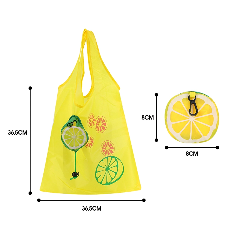 Custom Waterproof RPET Polyester Nylon Portable Shopping Foldable Bag with Key Chain