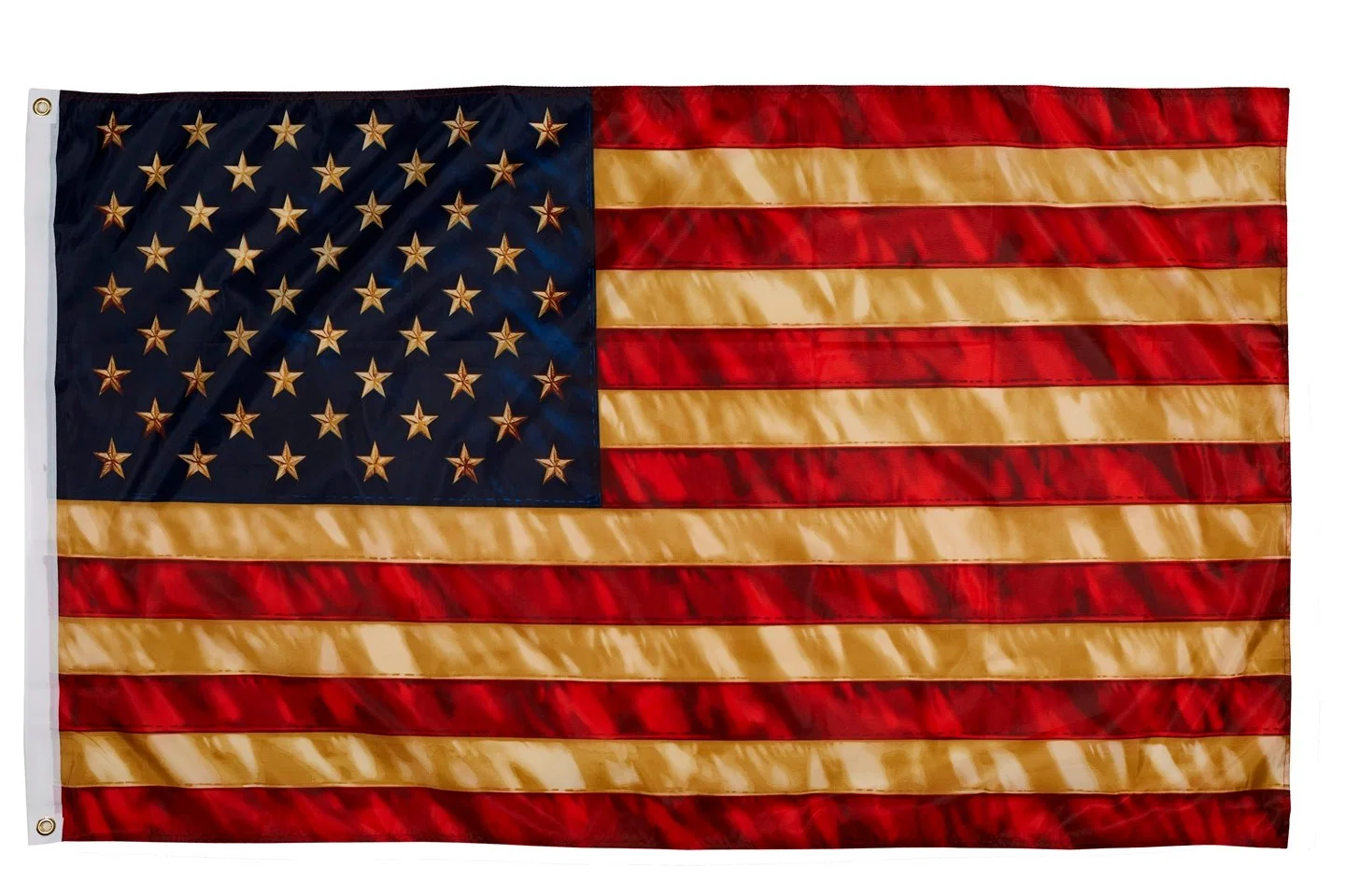 3X5FT USA American Tea Flag 50 Star Tea Stained American Flag 90X150 Tea Stain American House Flag Outdoors Indoors