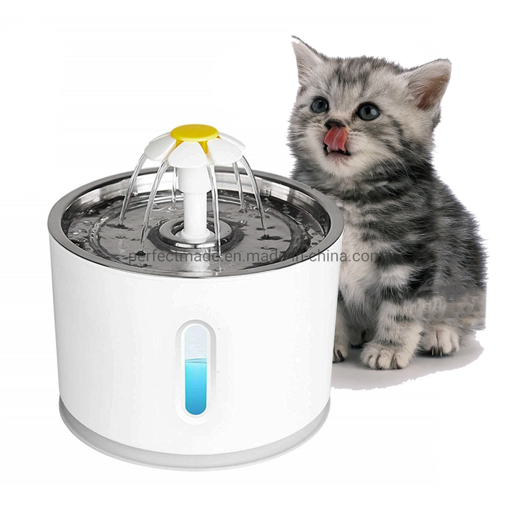Chien Chat Fontaine à eau du filtre à l'eau potable distributeur Pet en acier inoxydable Fontaine à eau
