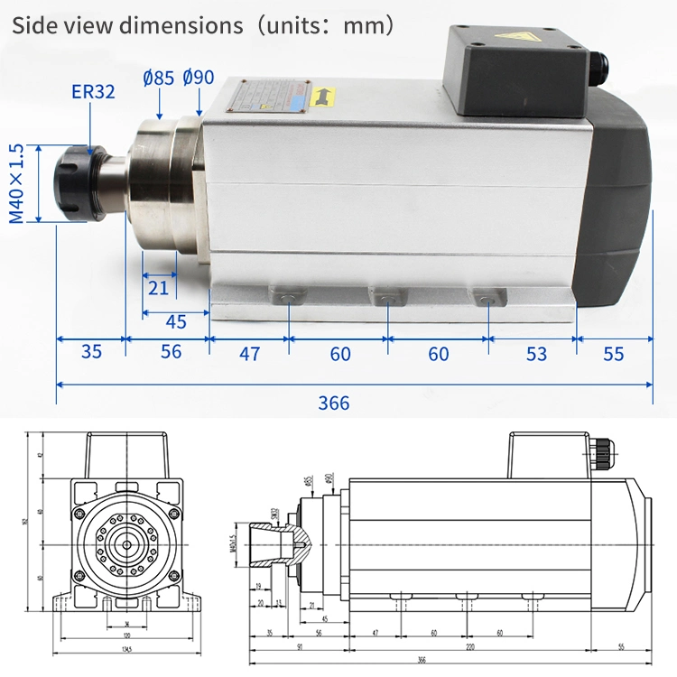 High Speed 18000rpm Router Spindle CNC Controller for Aluminium Drill Milling