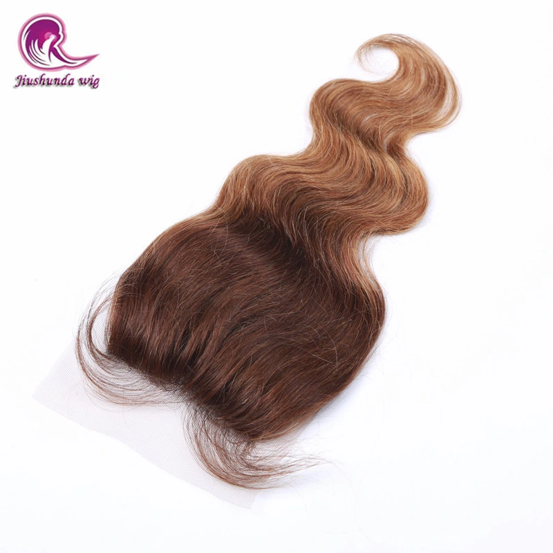 Top Lace Closure Swiss Lace Middle Part Brown Color