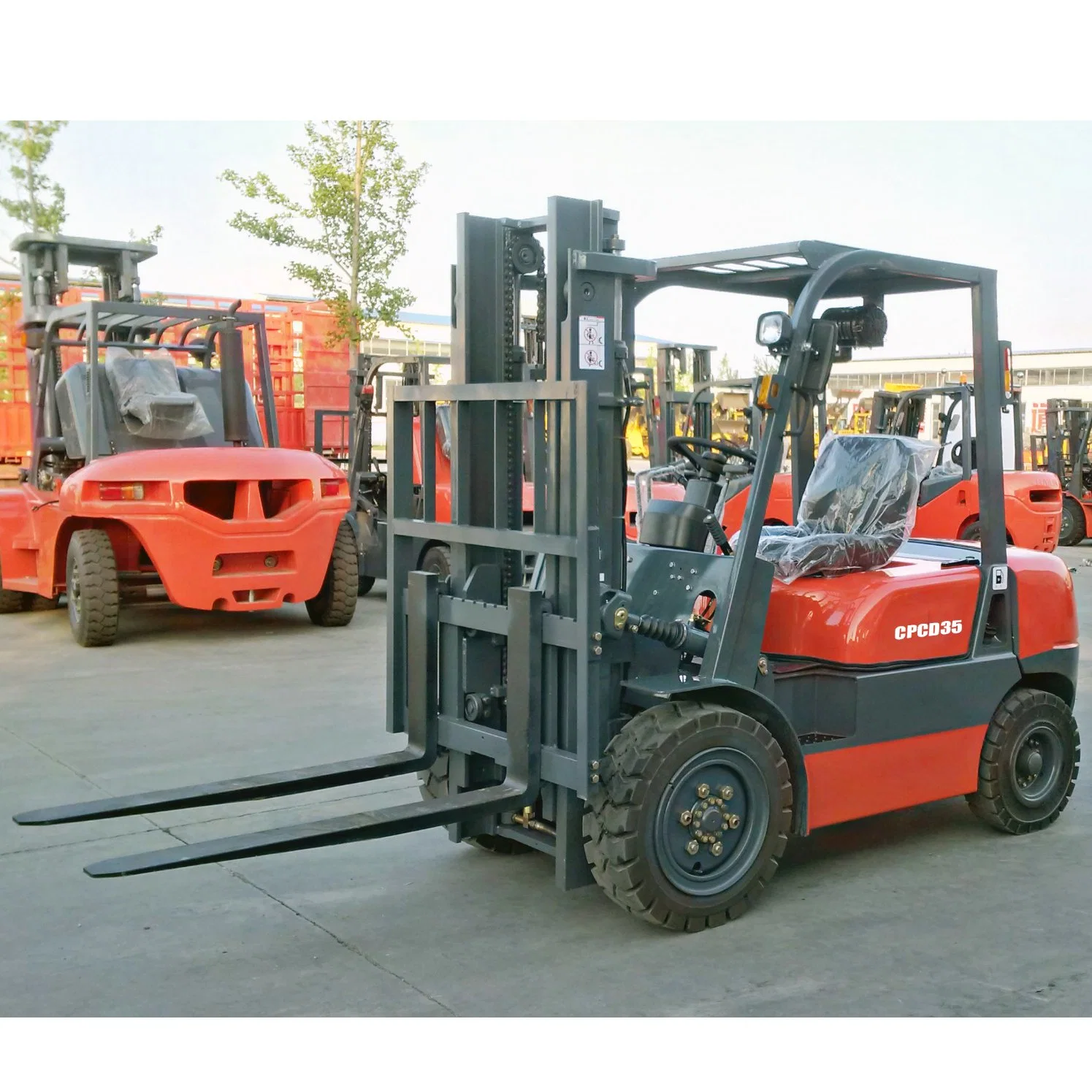 3.5ton 3500kg Cpcd35 Diesel Forklift Truck with 4.0m 4000mm Mast Duplex with Free Lift