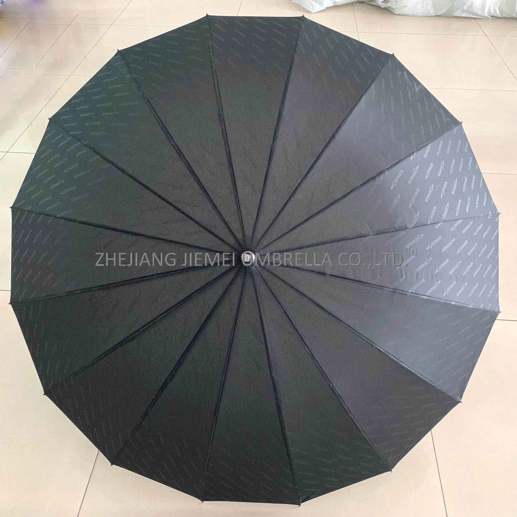 27 Inch 16 Panel Embossed Fabric Straight Umbrella