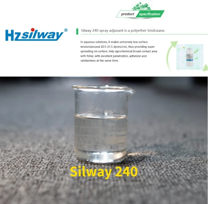 Silicone Spray Adjuvant Silway 240 for Better Coverage of The Fertilizer Sprayed on The Plants