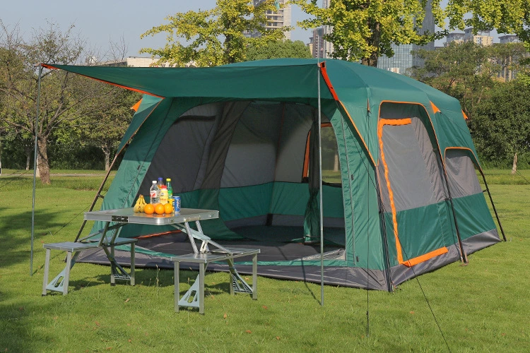 Big Size Polyester Fabric 5-6 Person Double Layer Windproof Family Camping Tent