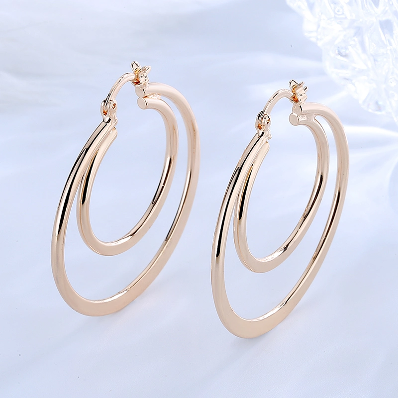 Costume Imitation Jewelry 14K 18K Gold Plated Simple Hoop Earring for Women